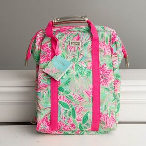 Lilly Pulitzer NEW Backpack Cooler Bag Beach Picnic Travel Lunch Bag Pink Floral